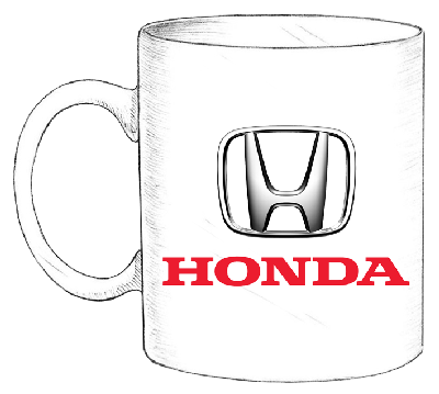 Изготовить кружку с логотипом HONDA