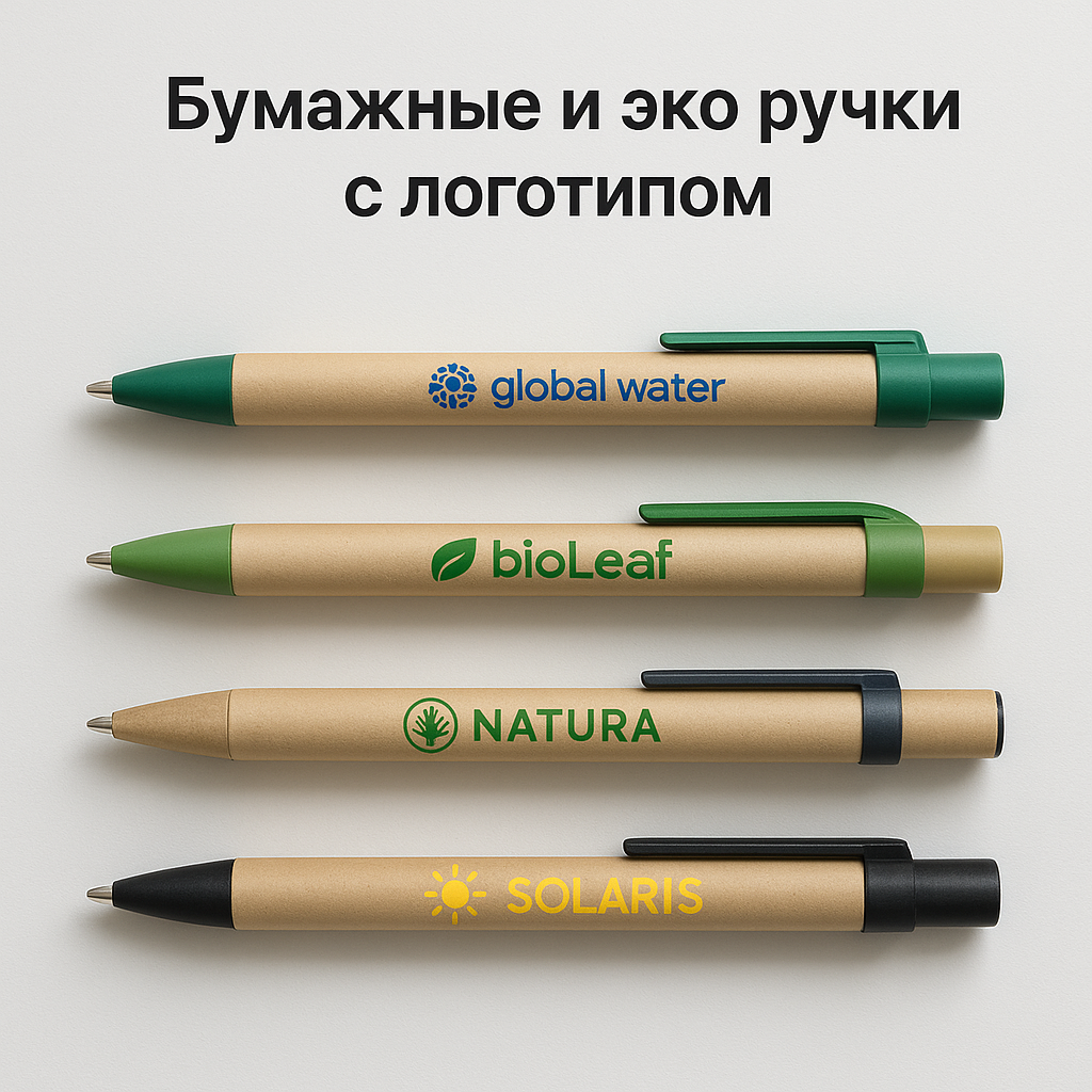 Бумажные и эко ручки с логотипом