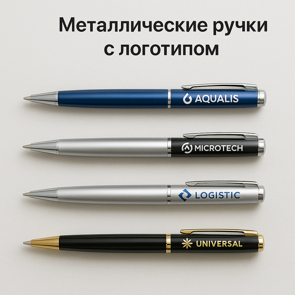 Металлические ручки с логотипом